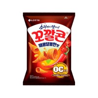 LOTTEWELLFOOD Cone Shaped Corn Snack Seafood Spicy Flavor 134g x 12