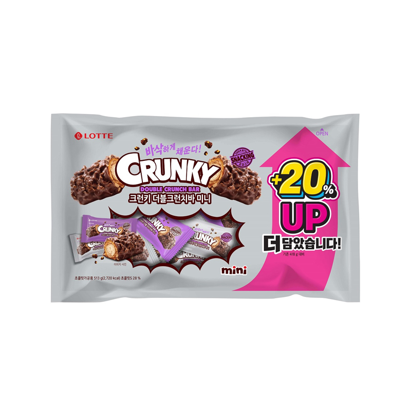LOTTEWELLFOOD Crunky Double Crunch Bar Mini 513g x 4