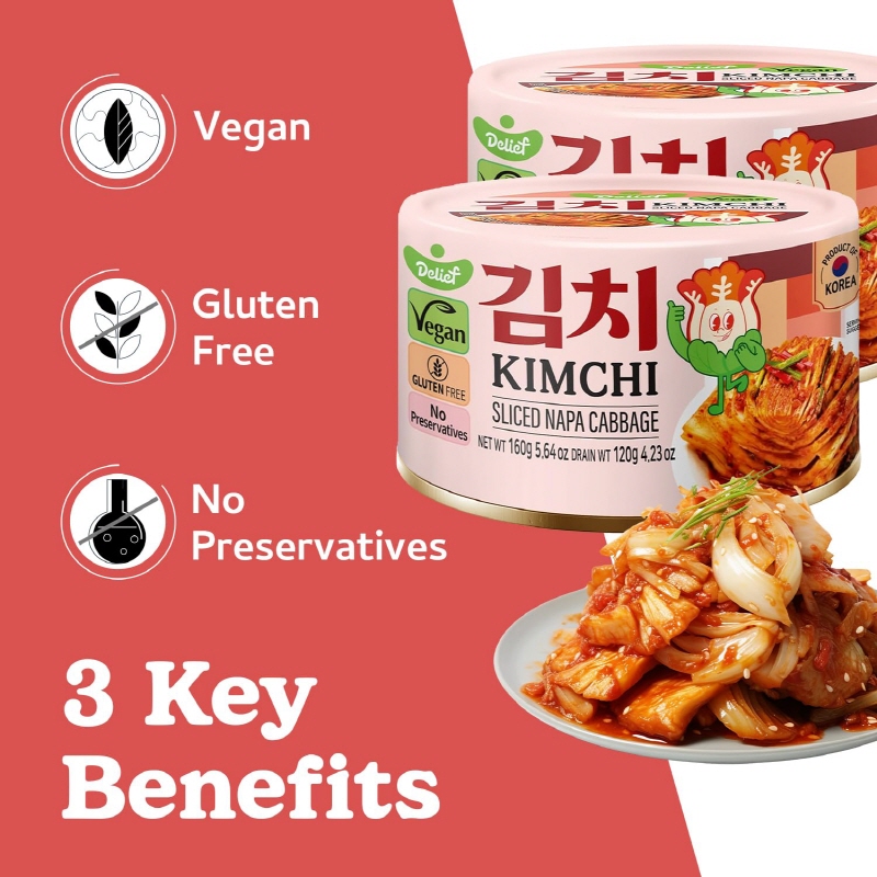 DELIEF Sliced Napa Cabbage Kimchi 160g x 24