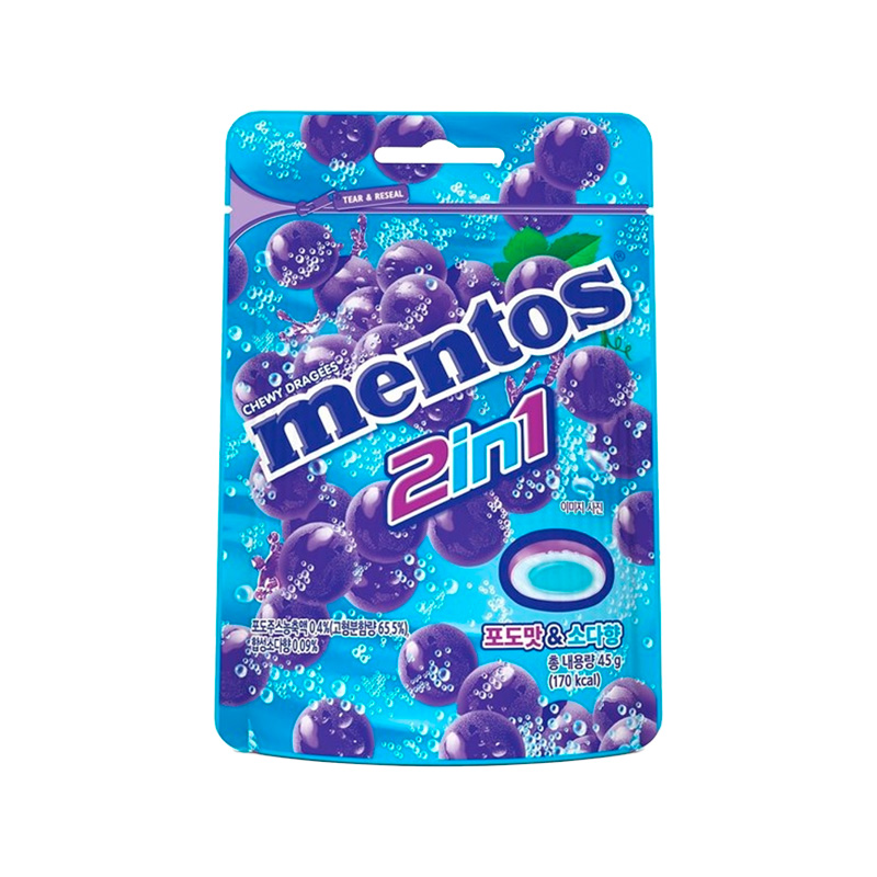 MENTOS 2IN1 Grape Soda Flavor 45g x 50