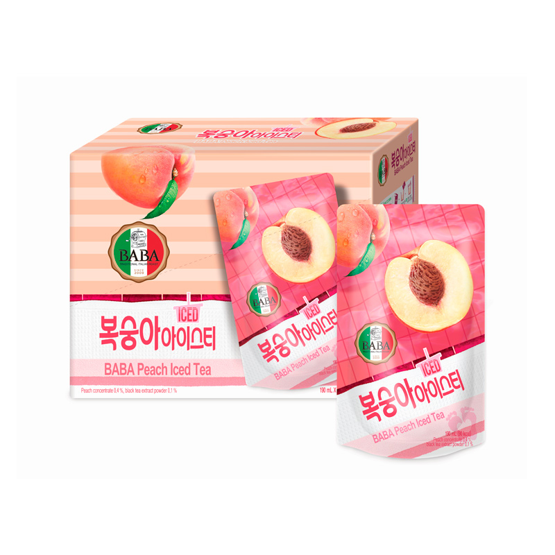 WOONGJIN Baba Peach Iced Tea Pouch (E) 190ml x 50