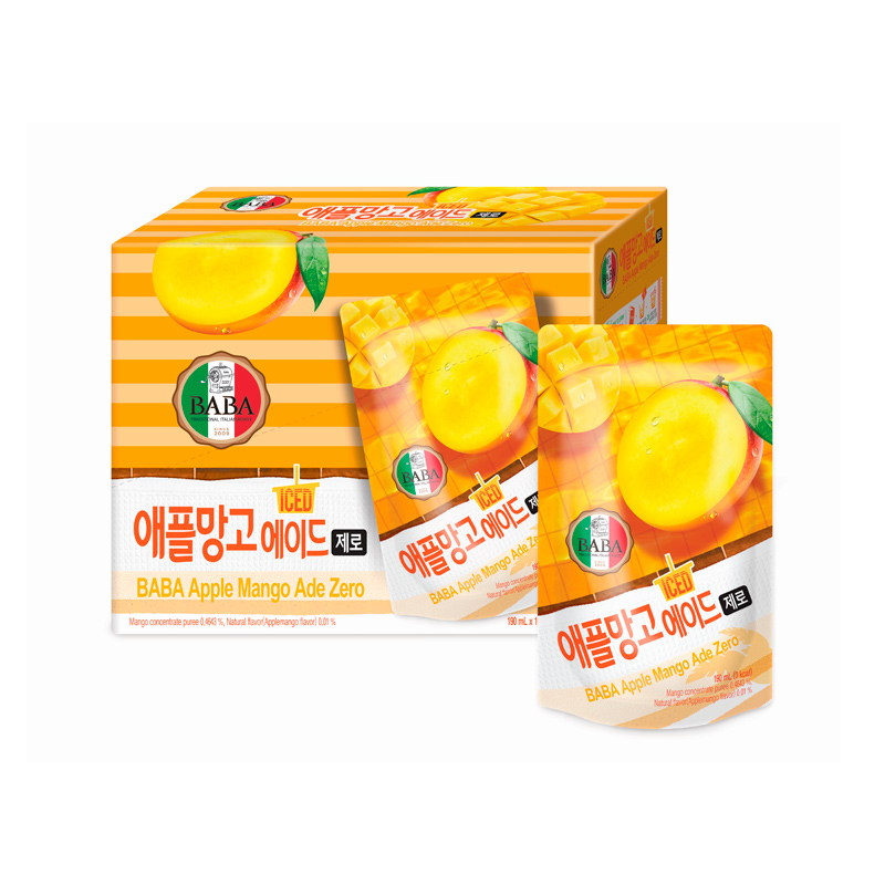 WOONGJIN Baba Apple Mango Ade Zero Pouch (E) 190ml x 50