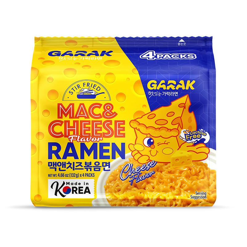 GARAK Mac & Cheese Flavor Stir-Fried Ramen 132g x 4p x 8