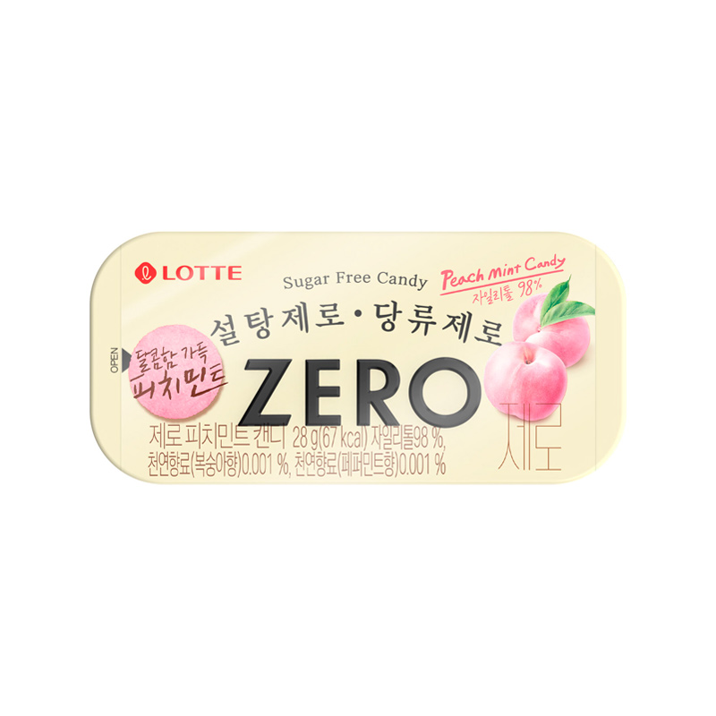 LOTTEWELLFOOD Zero Peach Mint Candy 28g x 24
